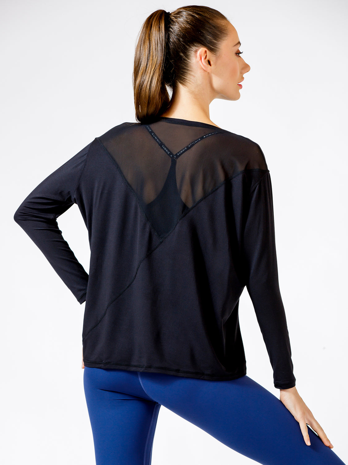 MESH BACK RELAXED TEE, BLACK/BLACK MESH