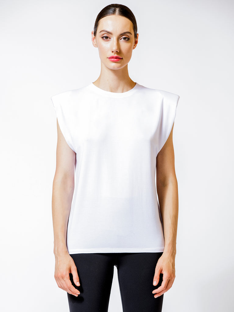 PADDED POWER TANK, WHITE