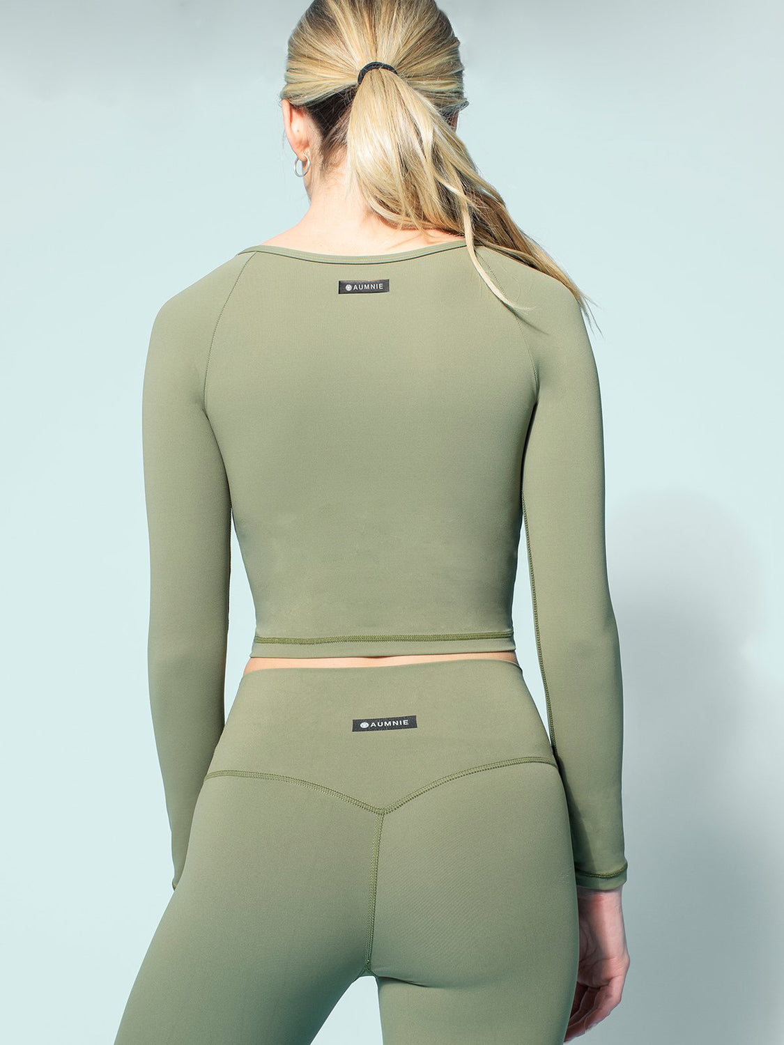 NUDE FRONT WRAP LONG SLEEVE TEE, SAGE