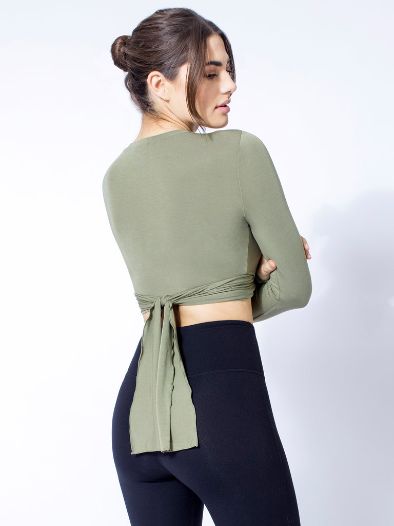 LONG SLEEVE CT WRAP TEE, WILLOW