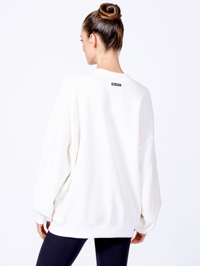 AUMNIE OVERSIZE SWEATSHIRT, WHITE