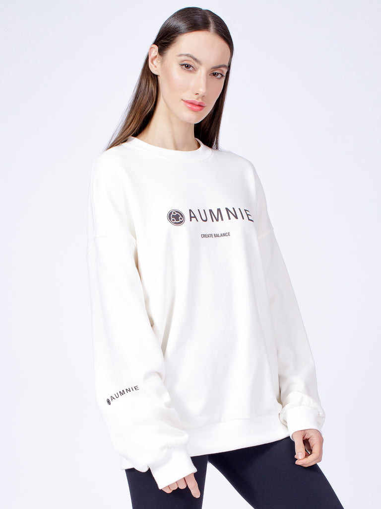 AUMNIE OVERSIZE SWEATSHIRT, WHITE