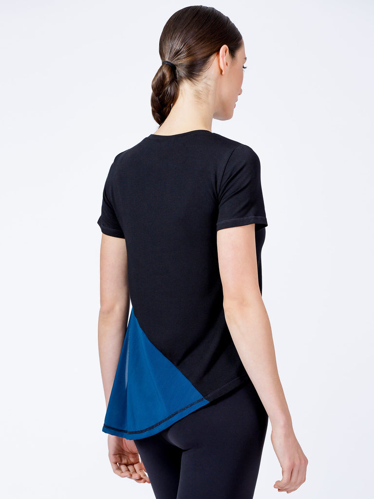 SWAY MESH TEE 2.0, BLACK/LAKE MESH