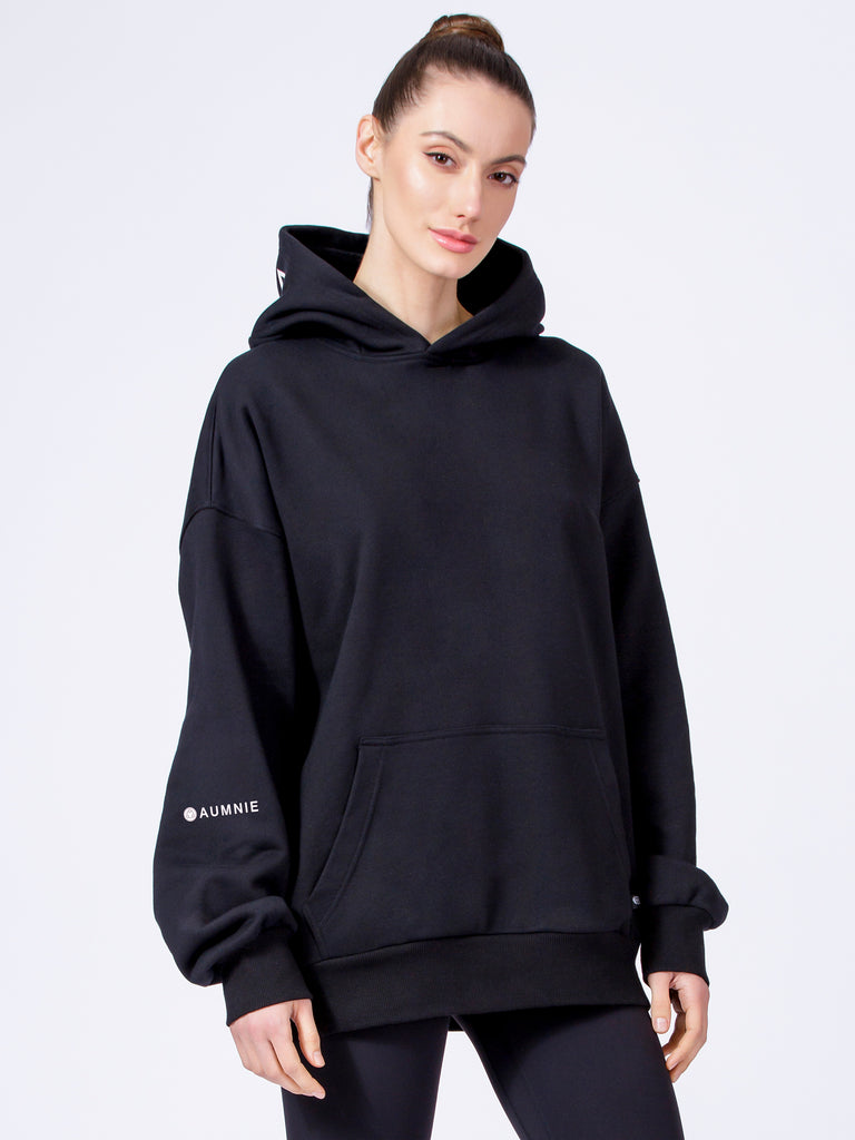 AUMNIE OVERSIZE HOODIE, BLACK