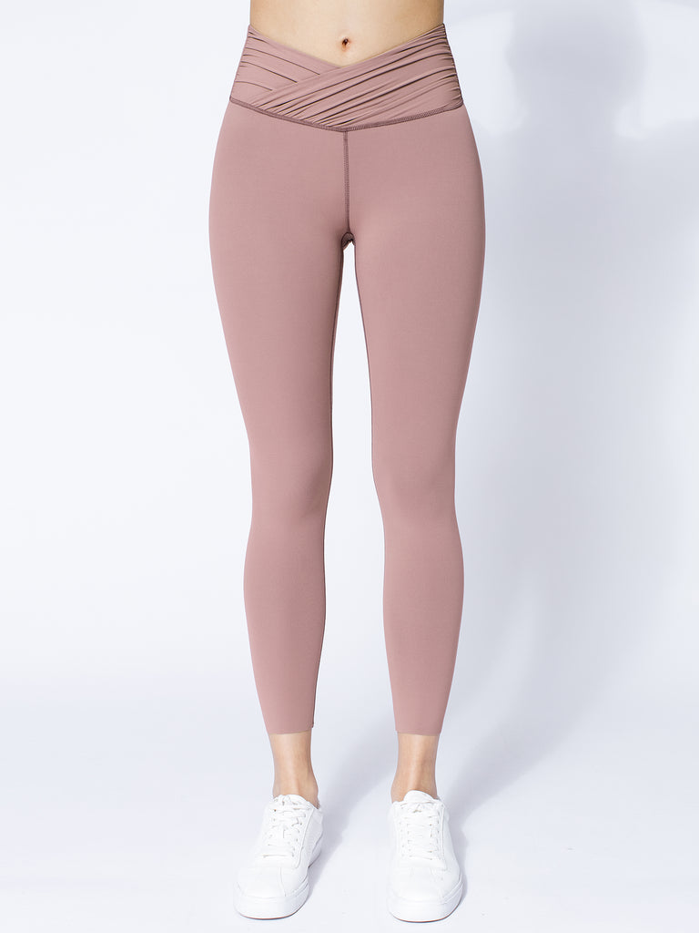 NUDE WRAP ANKLE CROPS, ASH MAUVE