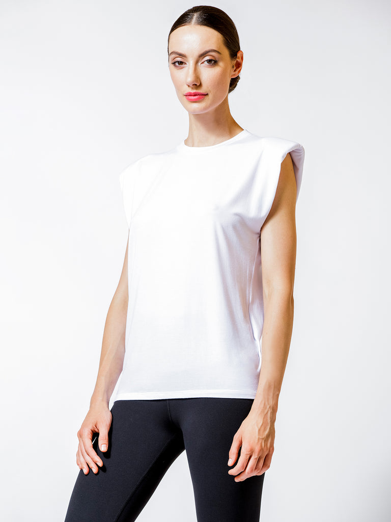 PADDED POWER TANK, WHITE