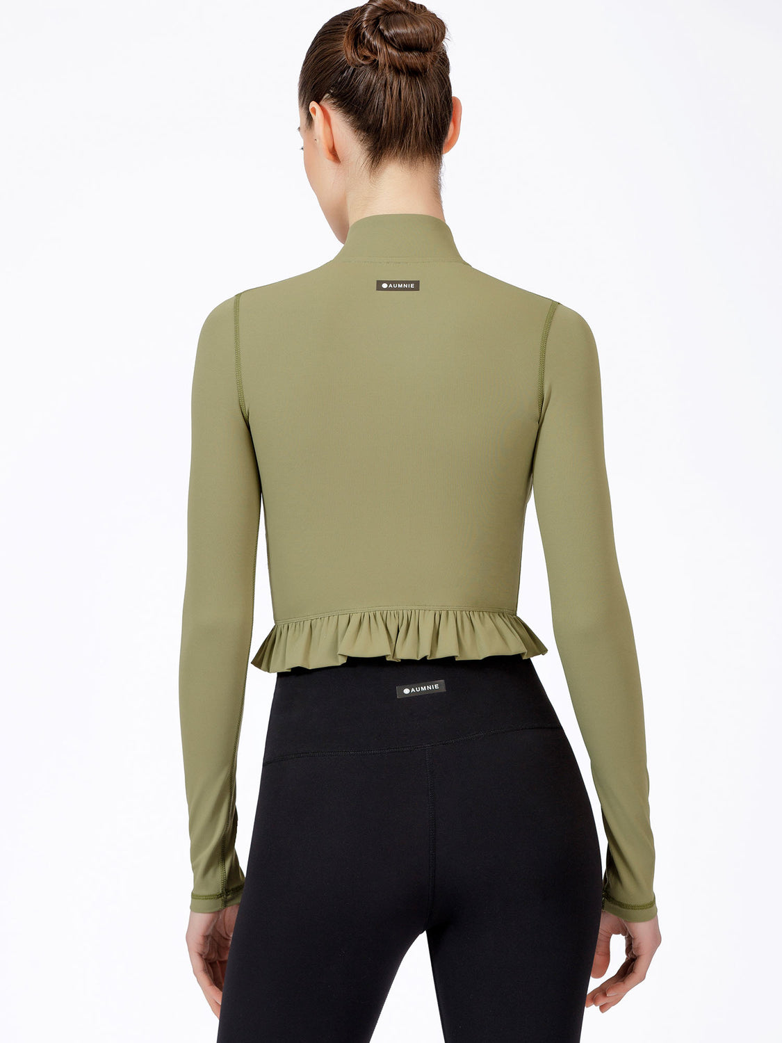 CROPPED RUFFLES JACKET, SAGE