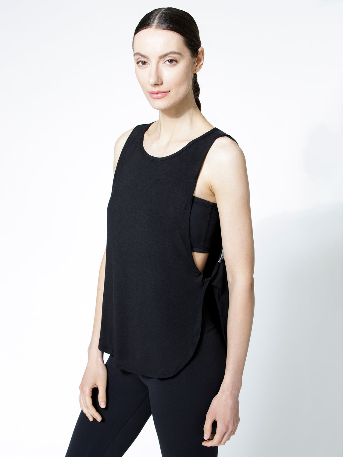 SIDE TWIST SURF TANK, LONG, BLACK