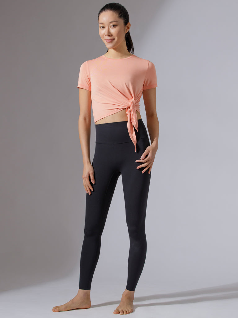 OFF TO THE SIDE SHORT SLEEVE TEE, PEACH