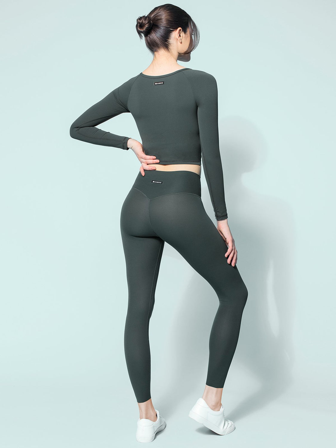 NUDE FRONT WRAP LONG SLEEVE TEE, DEEP FOREST