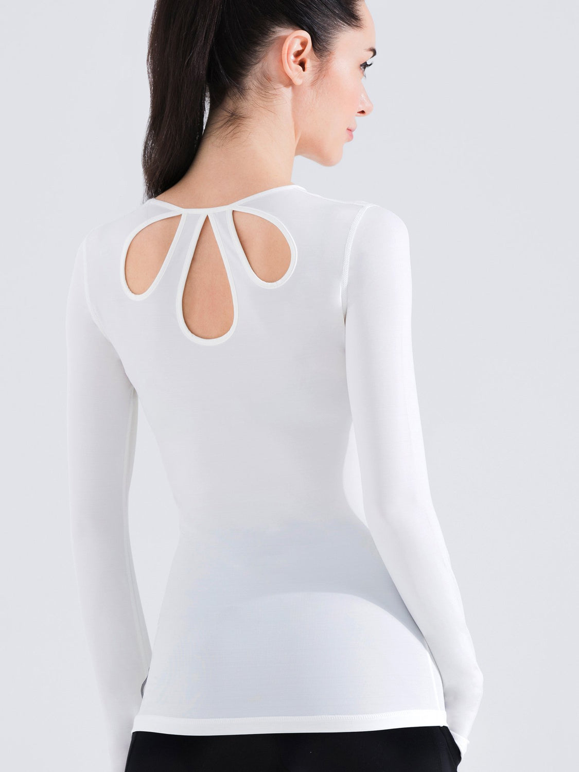 PETAL LONG SLEEVE TEE, WHITE WFX