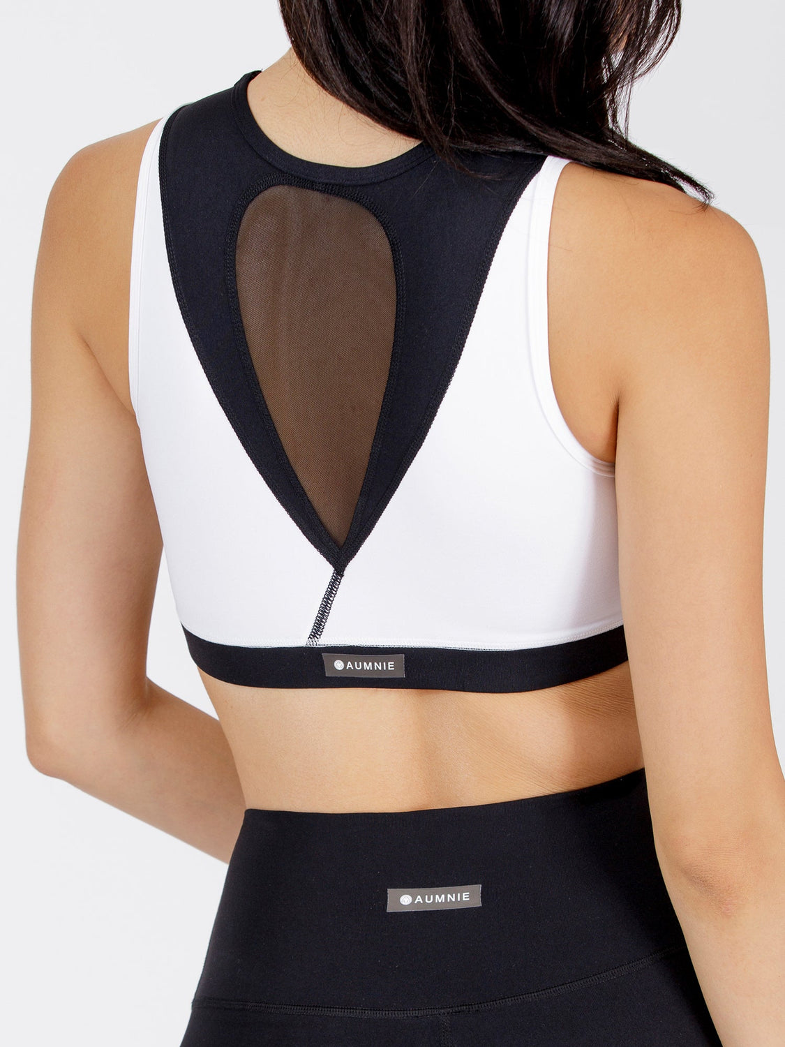 SOLITAIRE BRA, WHITE / BLACK / BLACK MESH