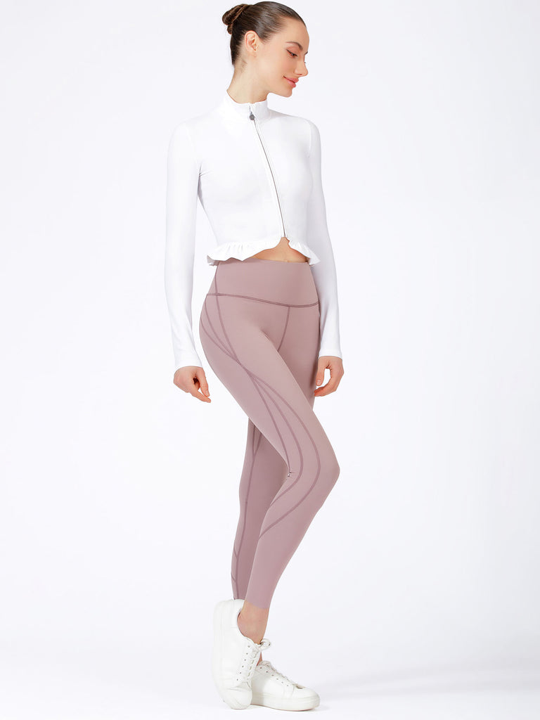 CROPPED RUFFLES JACKET, WHITE