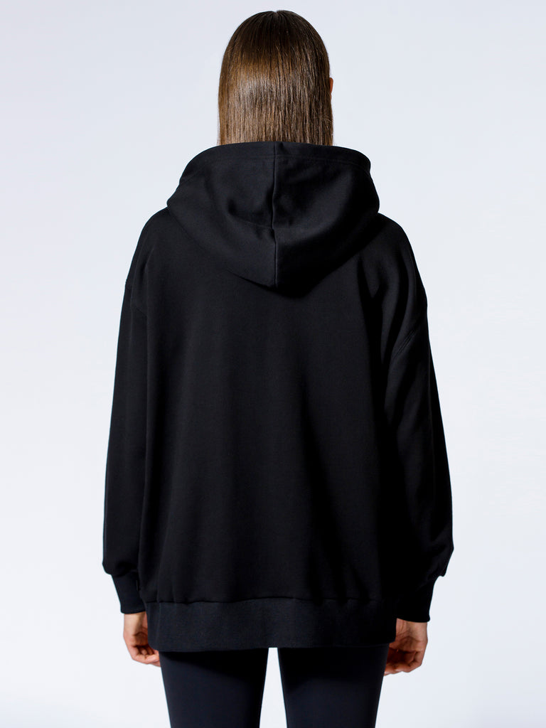 HAPPY GLOW ZIP HOODIE, BLACK