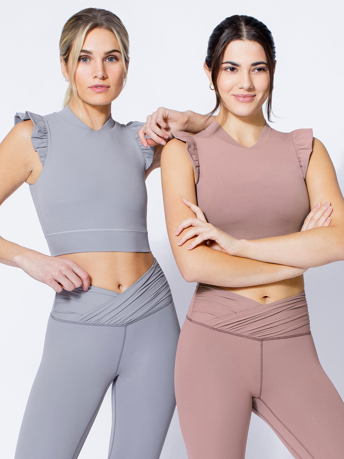 RUFFLED PURE TANK, LUNAR GREY