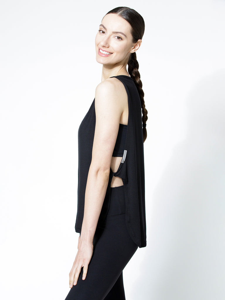 SIDE TWIST SURF TANK, LONG, BLACK