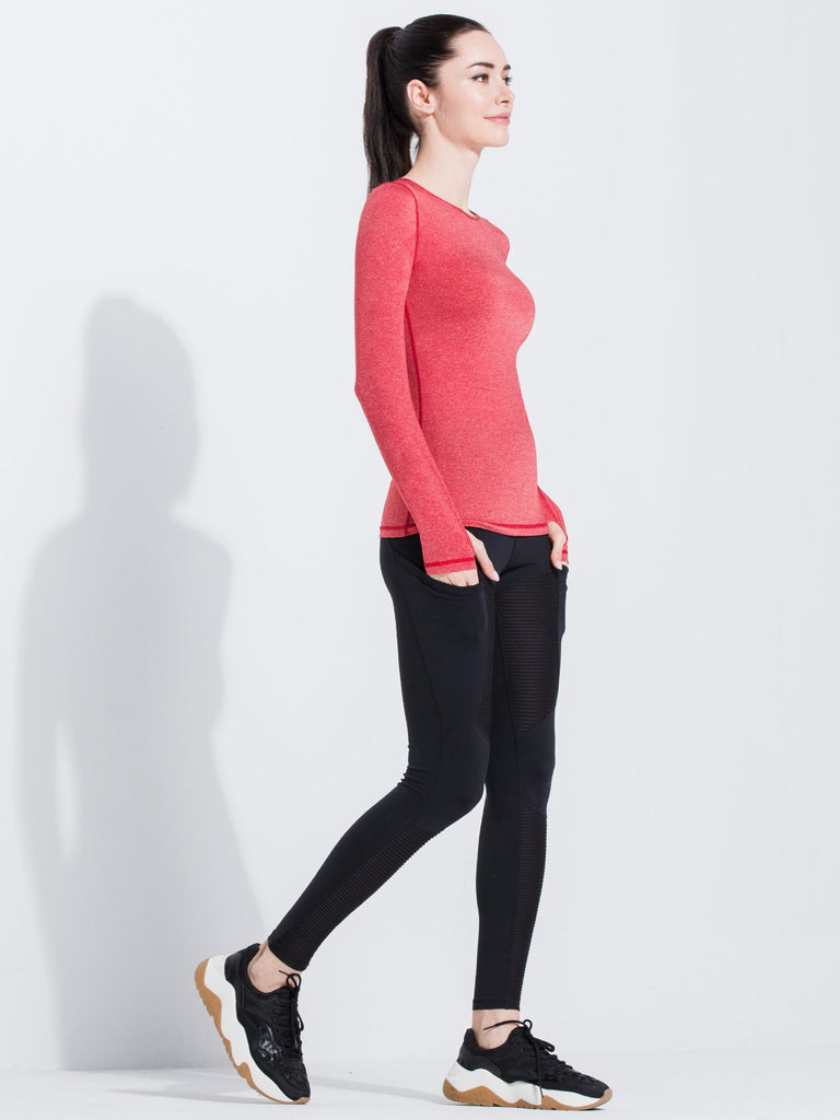 PETAL LONG SLEEVE TEE, RED WFX