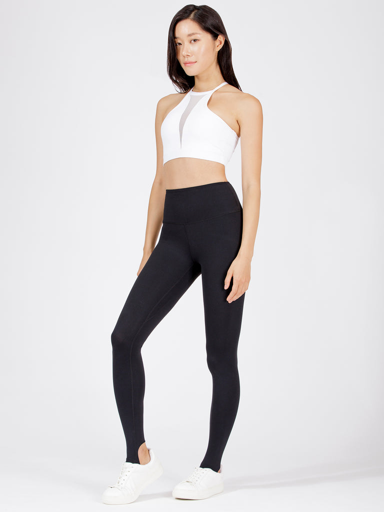 NUDE HIGH WAIST STIRRUP PANTS, BLACK