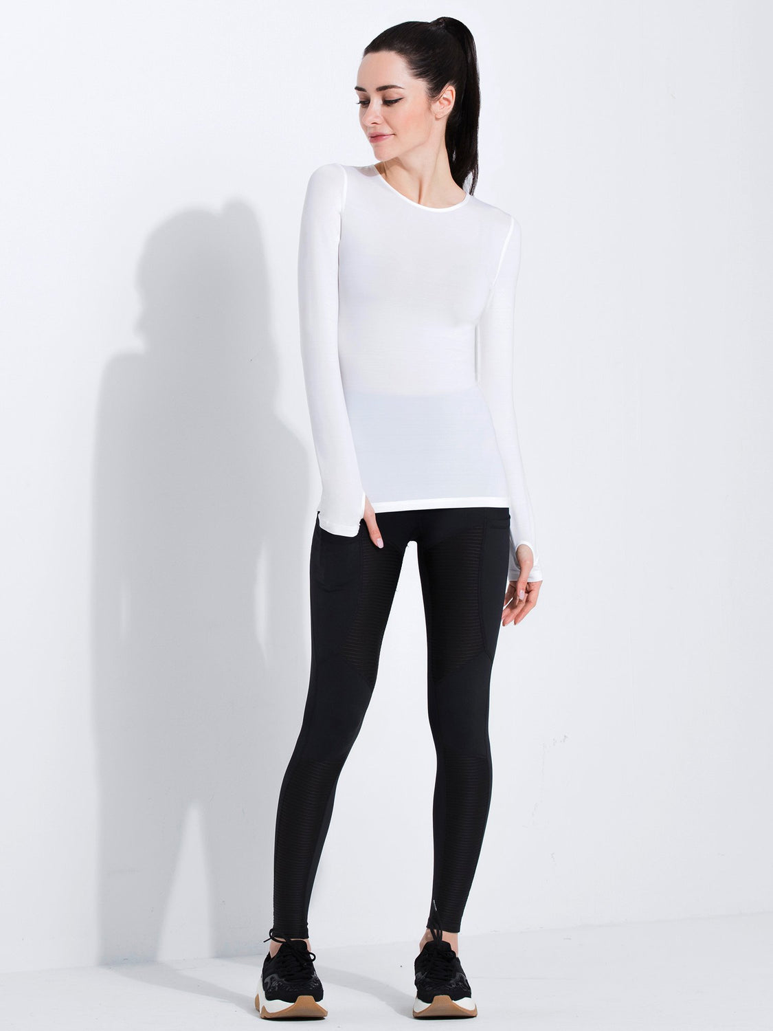 PETAL LONG SLEEVE TEE, WHITE WFX