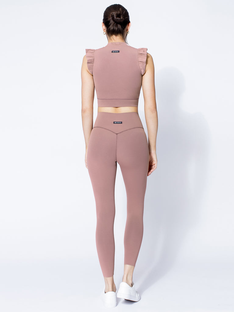 NUDE WRAP ANKLE CROPS, ASH MAUVE