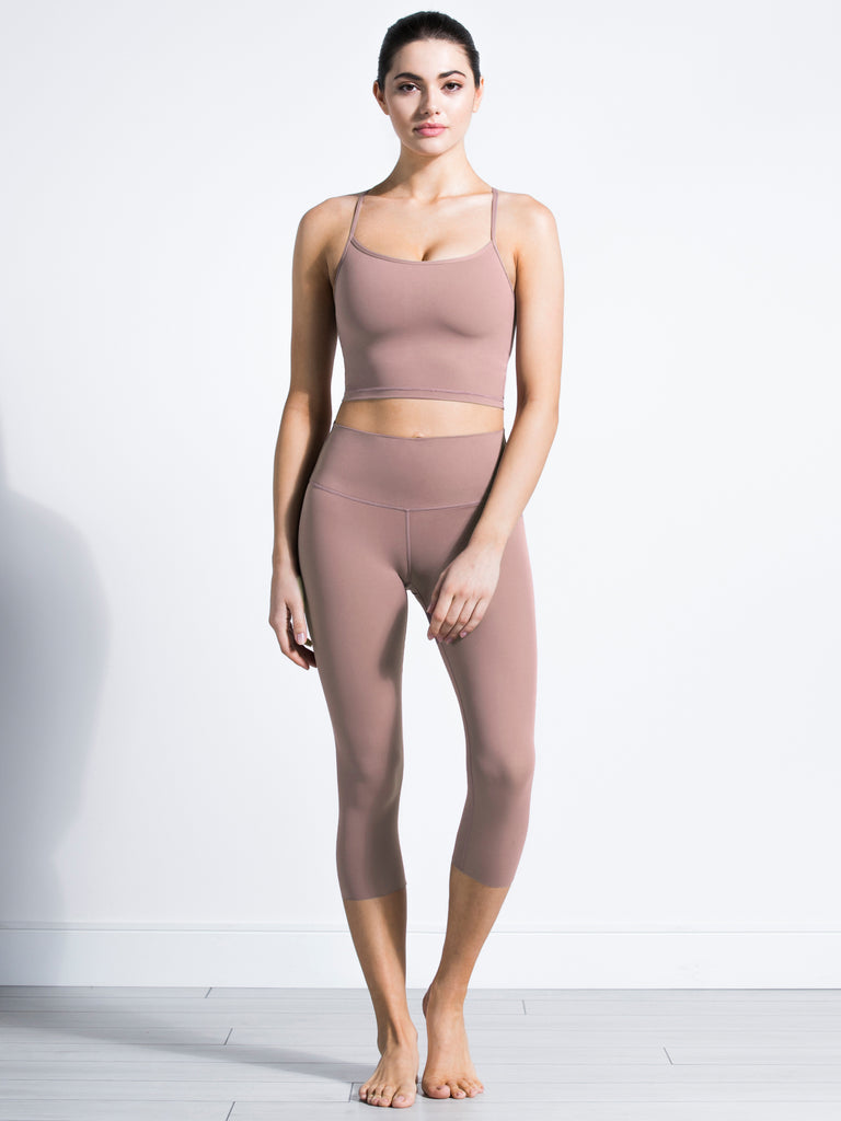 NUDE SHAPE HIGH WAIST CROPS, ASH MAUVE