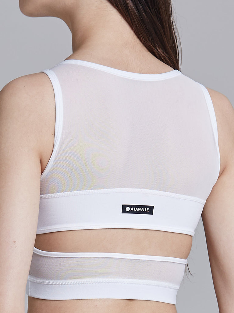 INTERSECTION BRA, WHITE/WHITE MESH