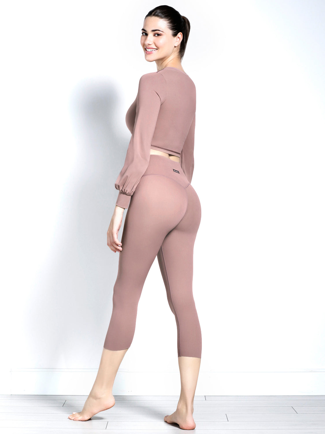 PUFF SLEEVE CROPPED TOP, ASH MAUVE
