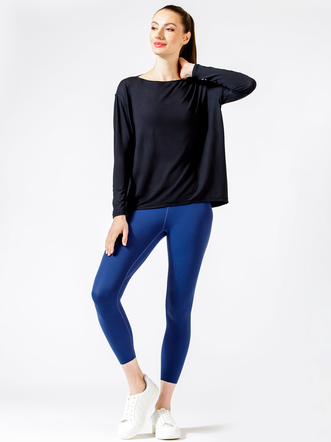 MESH BACK RELAXED TEE, BLACK/BLACK MESH