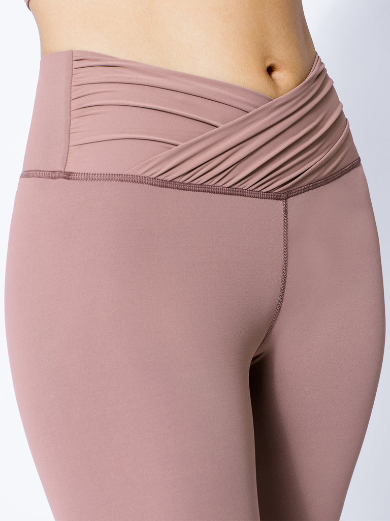 NUDE WRAP ANKLE CROPS, ASH MAUVE