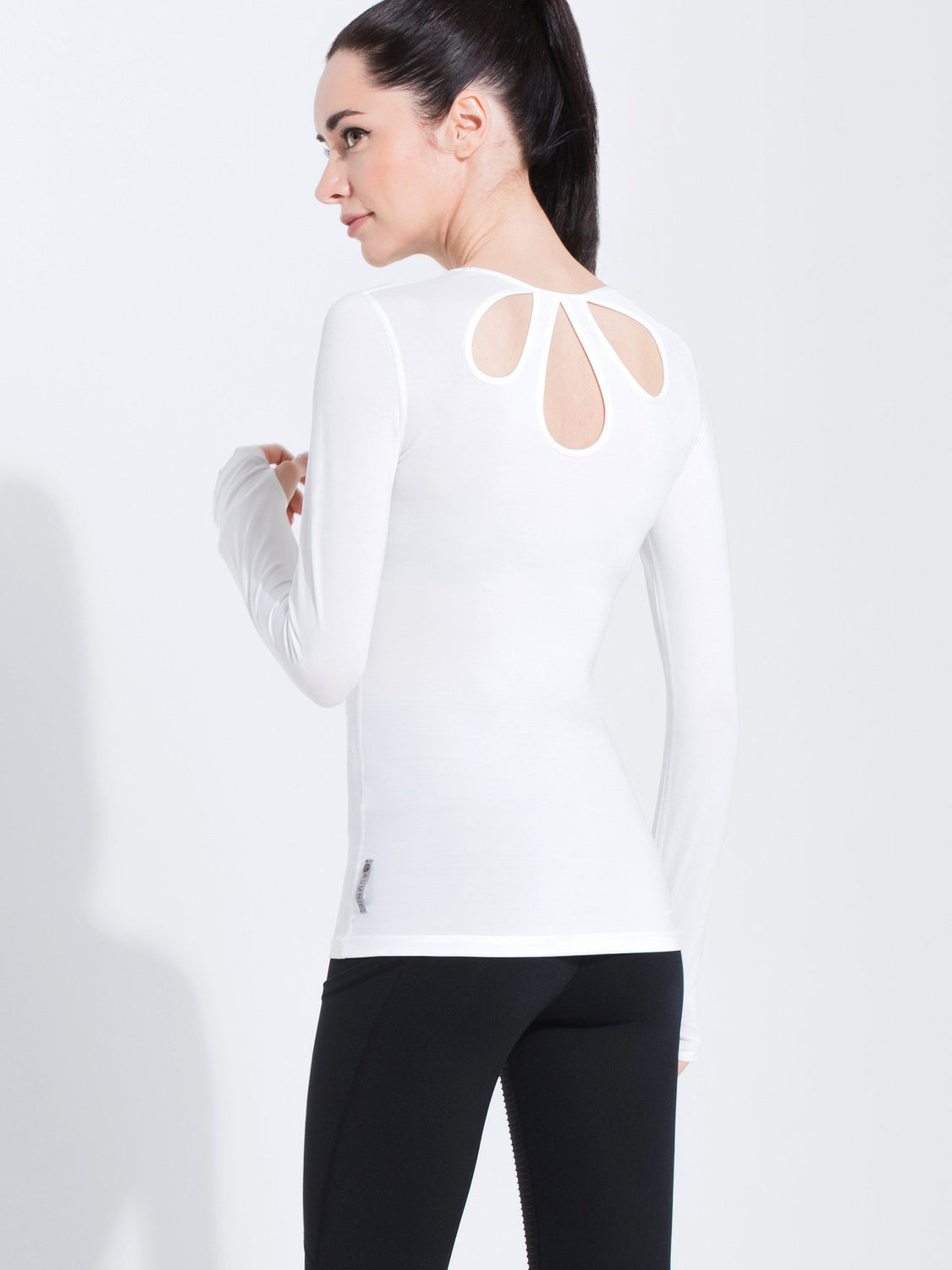 PETAL LONG SLEEVE TEE, WHITE WFX