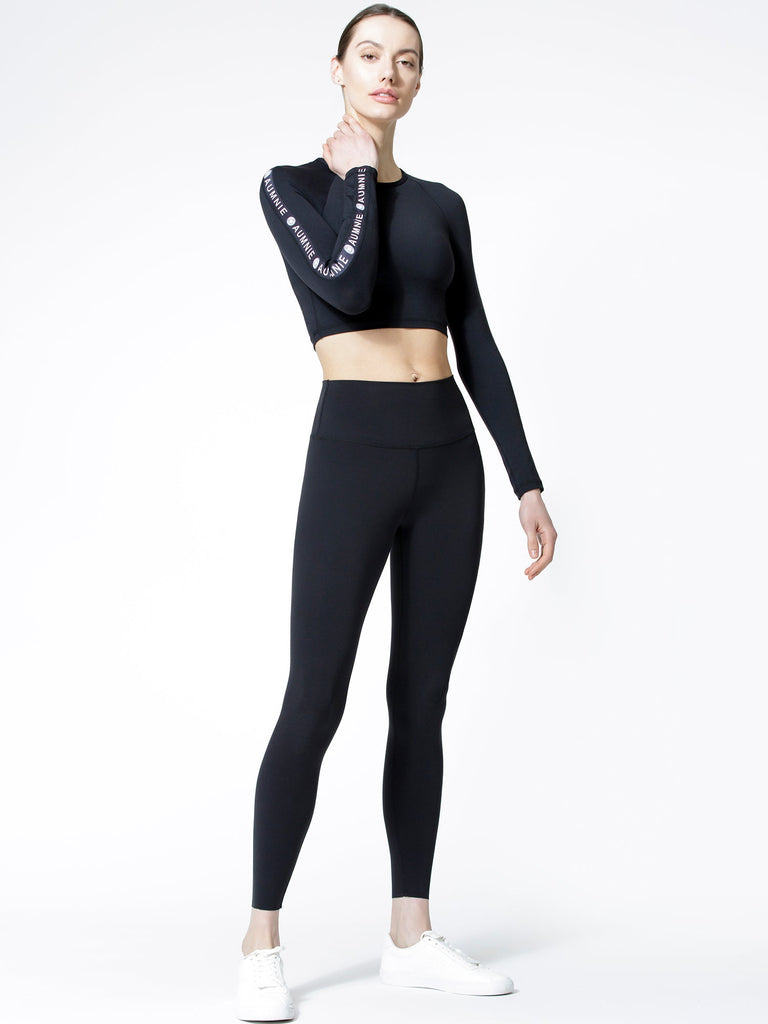 CROPPED LOGO RAGLAN, BLACK