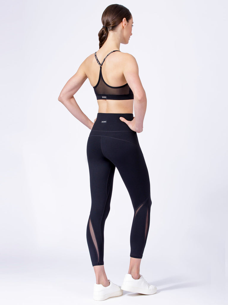 VERTICAL MESH BRA, BLACK