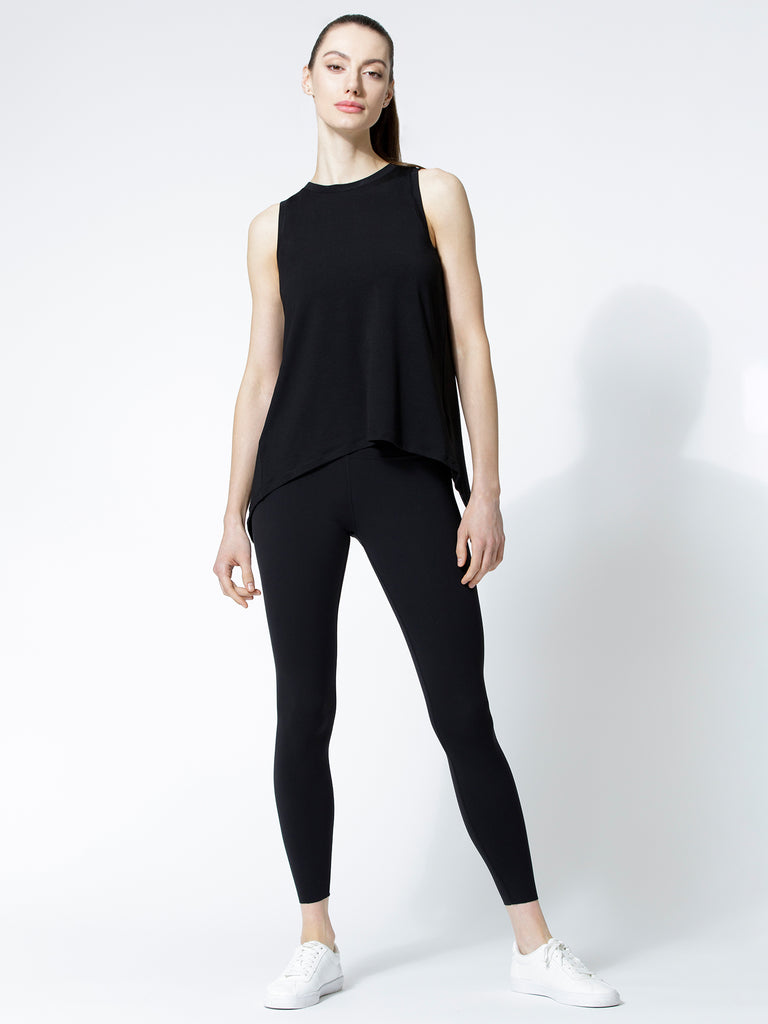 TIE BACK TRAINING TANK, BLACK