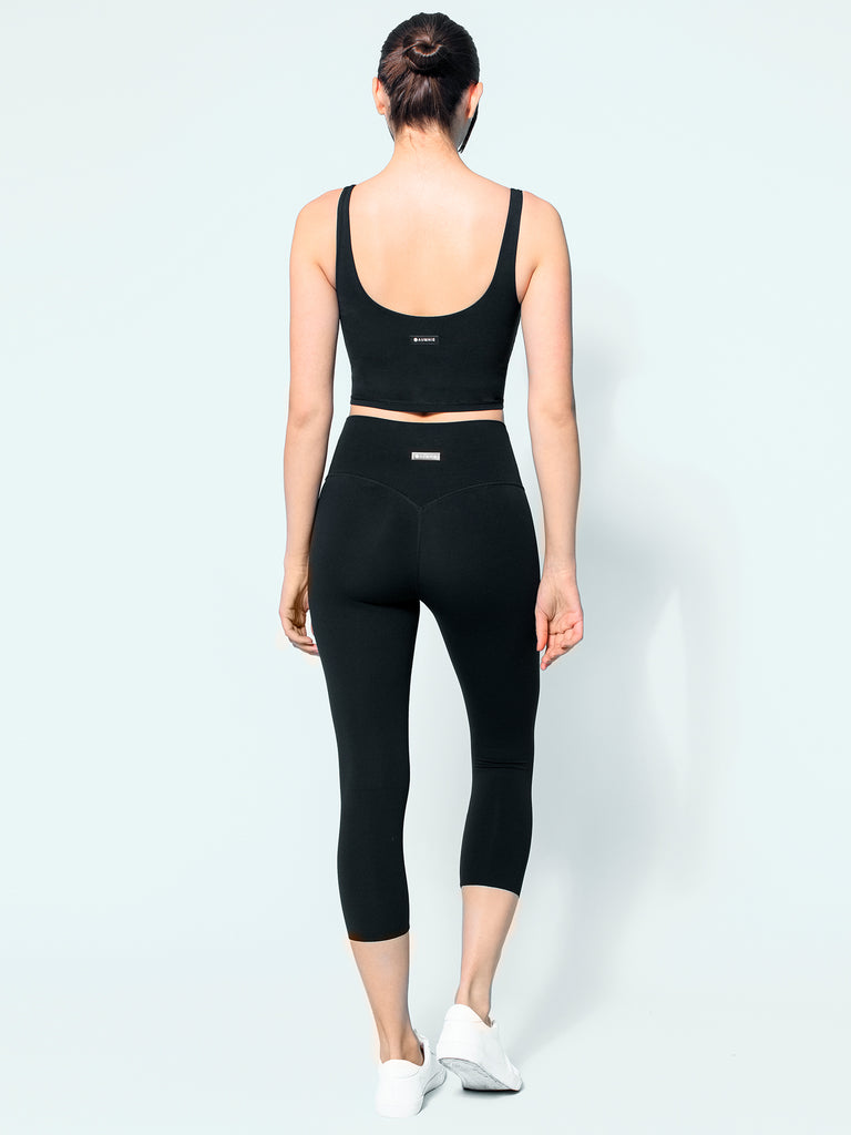 U NECK NUDE TANK, BLACK