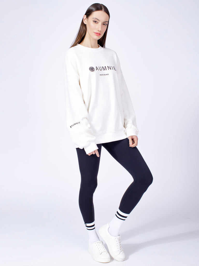 AUMNIE OVERSIZE SWEATSHIRT, WHITE