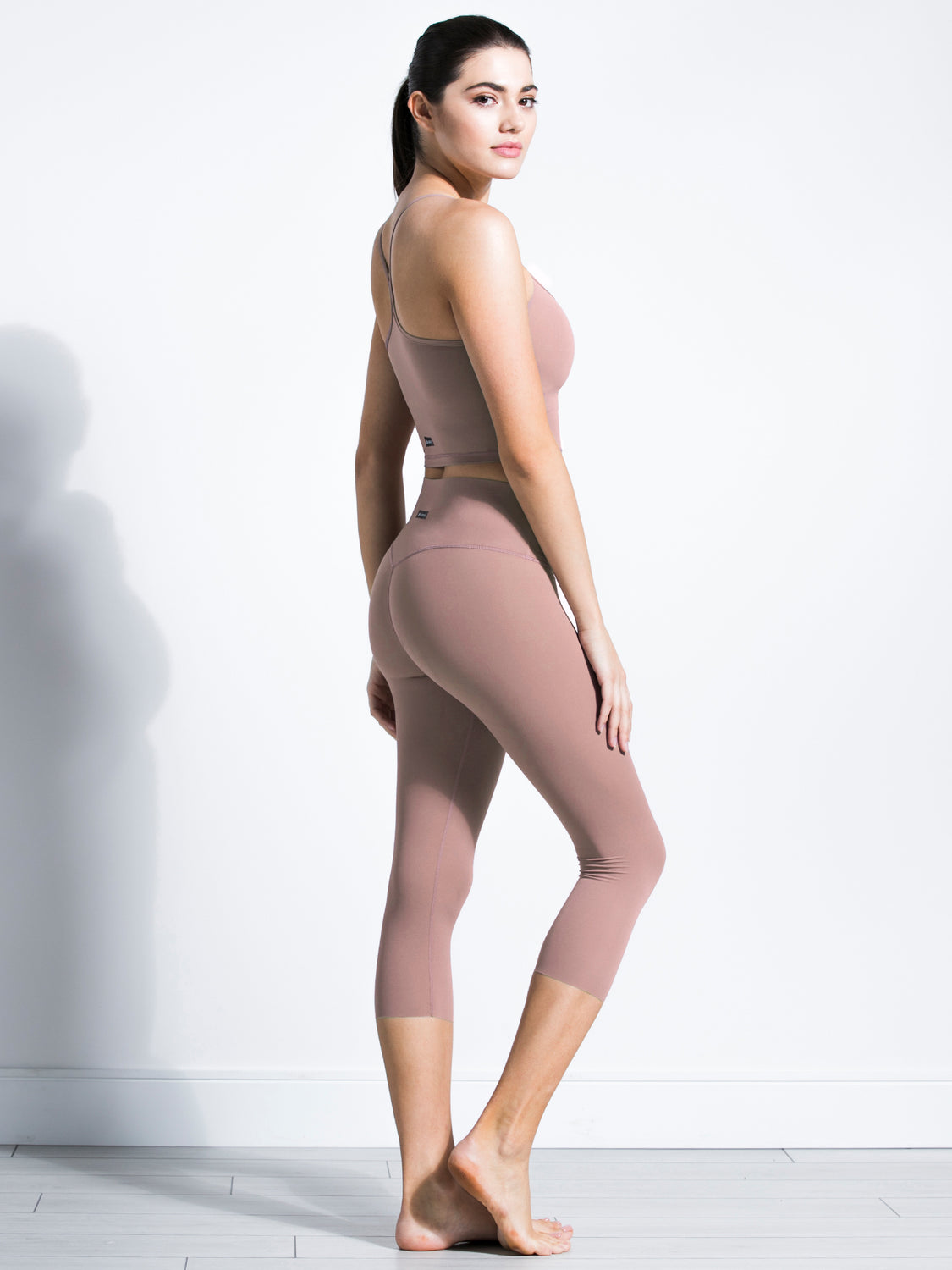 NUDE SHAPE HIGH WAIST CROPS, ASH MAUVE