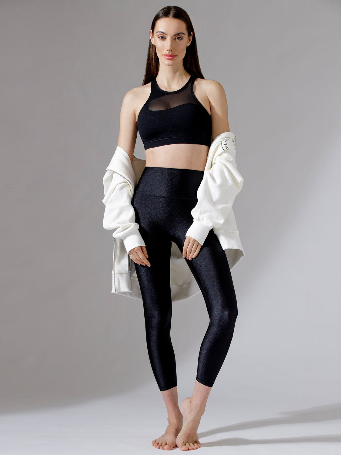 WAVE MESH BRA, BLACK/BLACK MESH