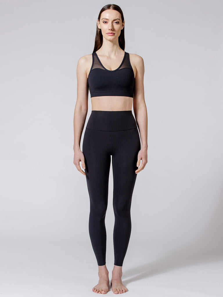 DEMURE MESH BRA, BLACK/BLACK MESH