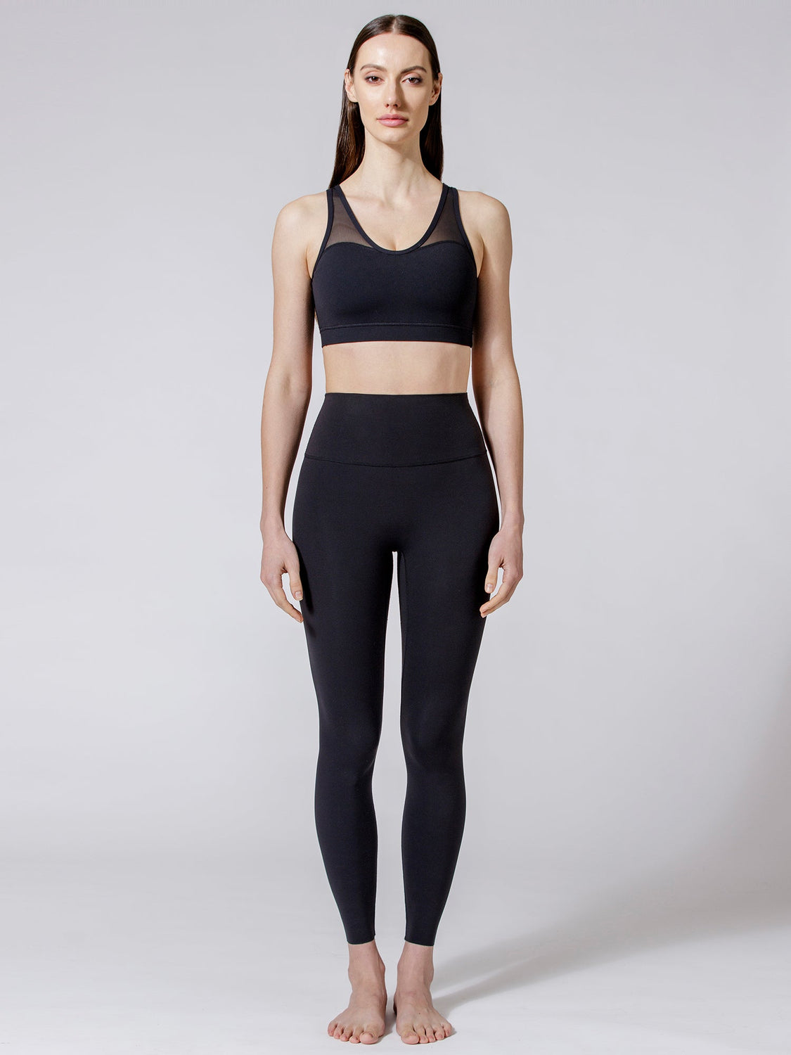 DEMURE MESH BRA, BLACK/BLACK MESH