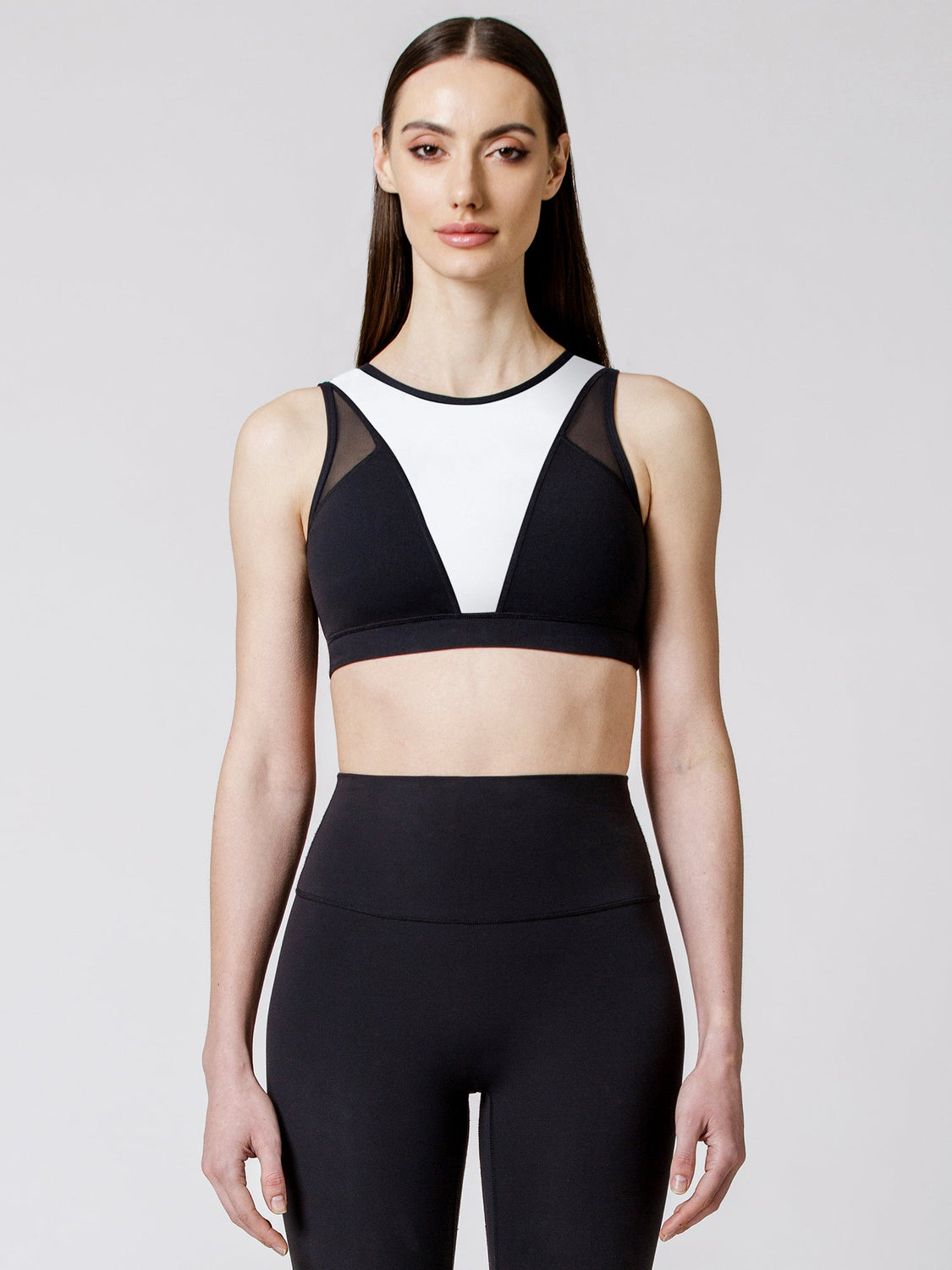 VICTORIA BRA, WHITE/BLACK MESH