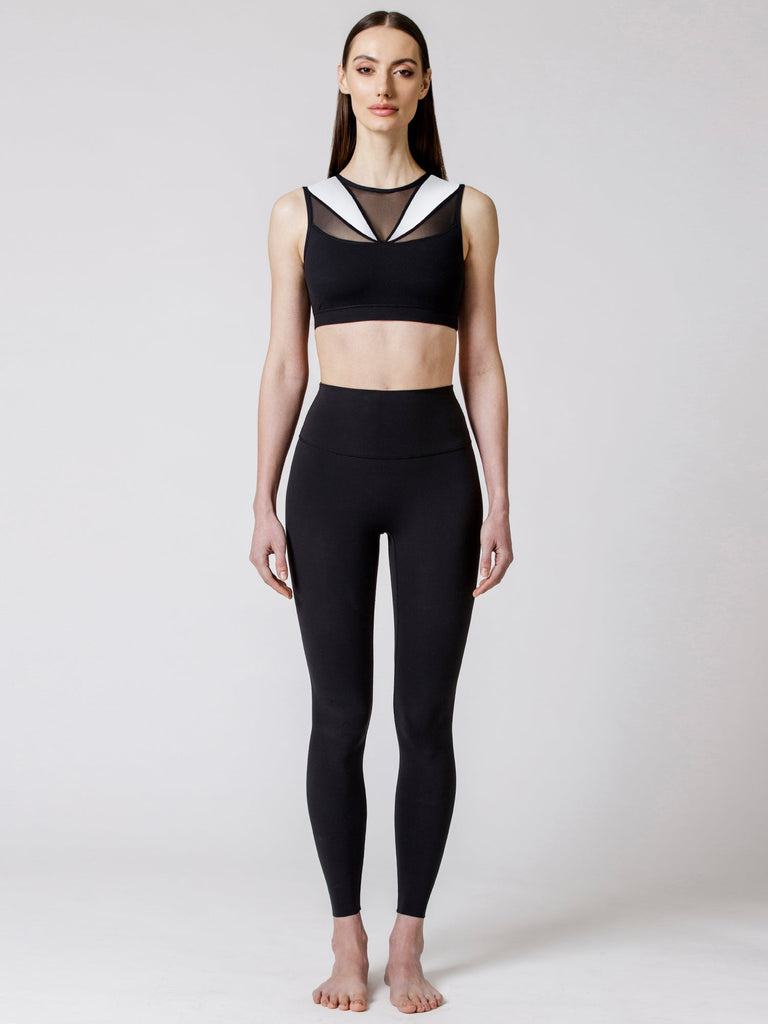 HORIZON BRA, BLACK/WHITE/BLACK MESH