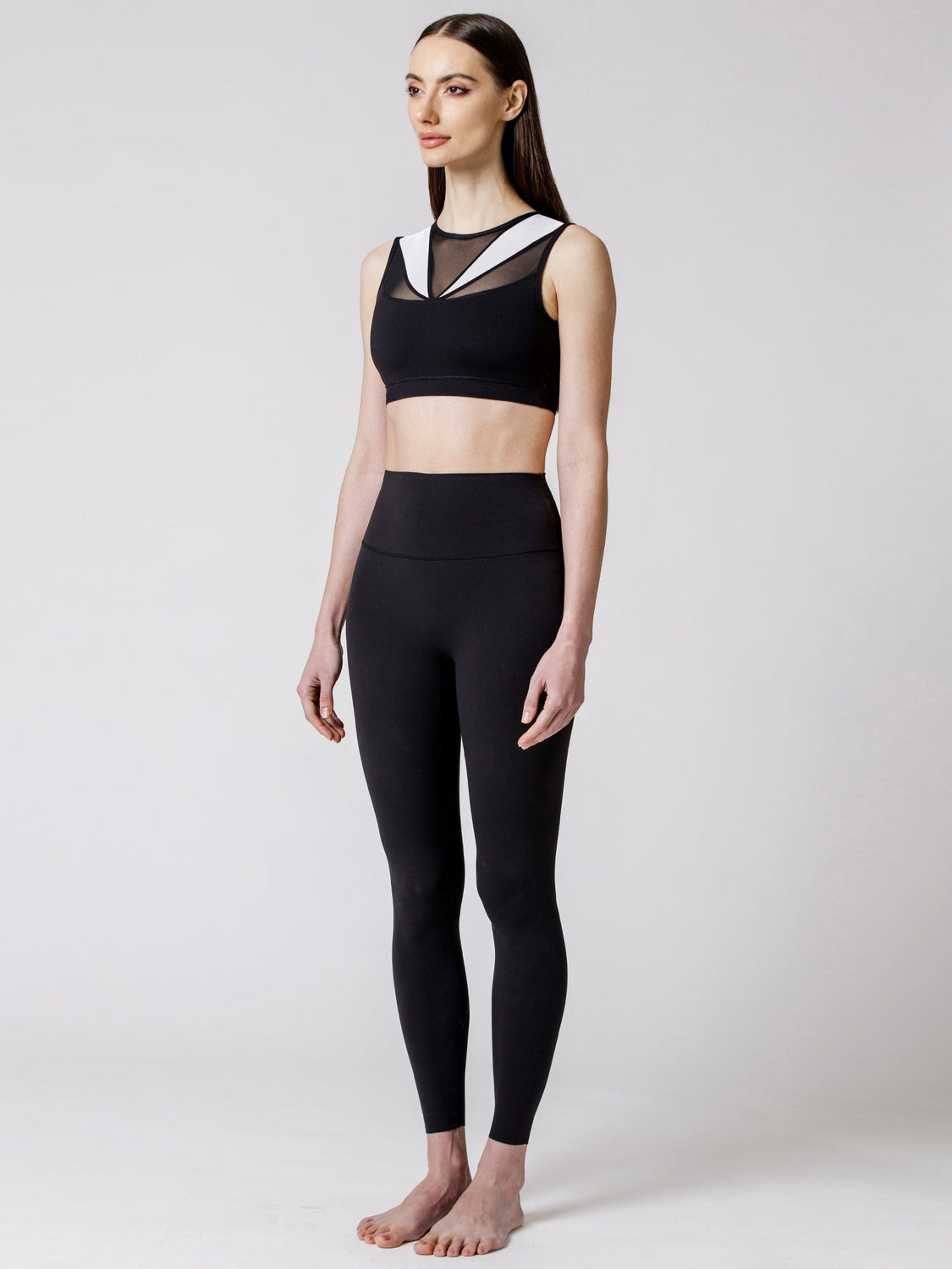 HORIZON BRA, BLACK/WHITE/BLACK MESH