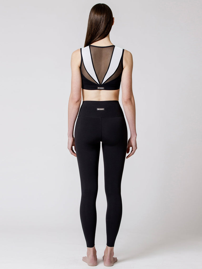 HORIZON BRA, BLACK/WHITE/BLACK MESH