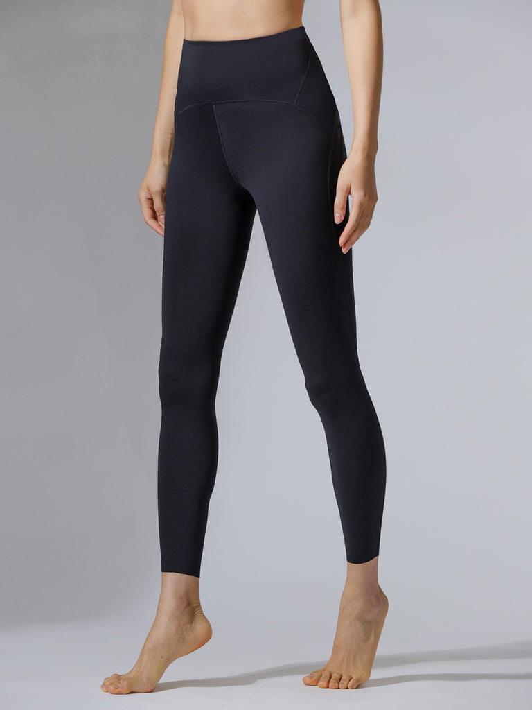 PANELLED WAISTLINE NUDE PANTS, BLACK