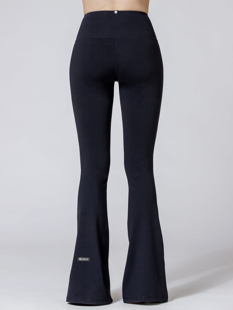DIVINE FRONT SPLIT FLARE PANTS, BLACK