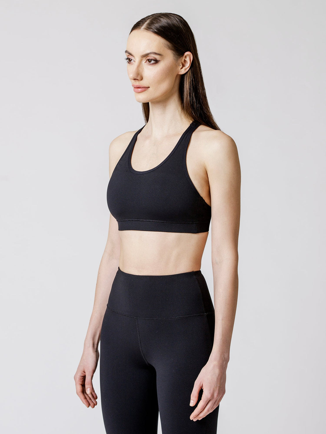 ANGLE BRA, BLACK/BLACK MESH