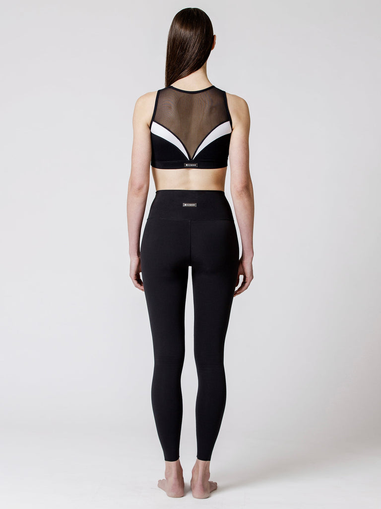 COMPOSITION BRA, BLACK/WHITE/BLACK MESH