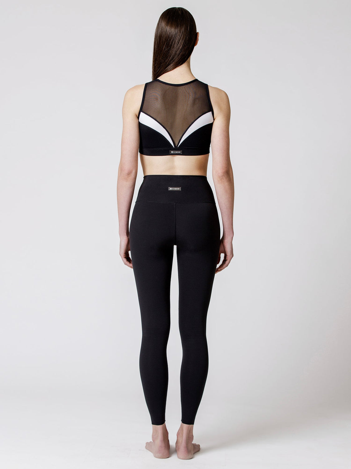 COMPOSITION BRA, BLACK/WHITE/BLACK MESH