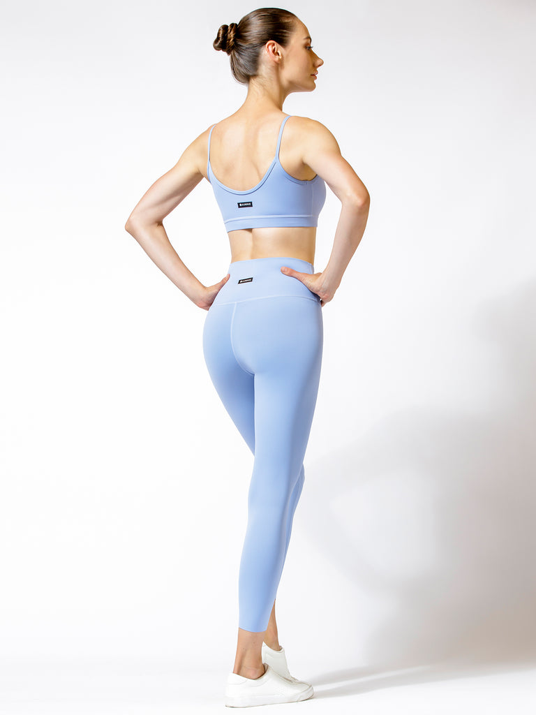 NUDE SEAMLESS HIGH WAIST ANKLE CROPS, VIVID BLUE