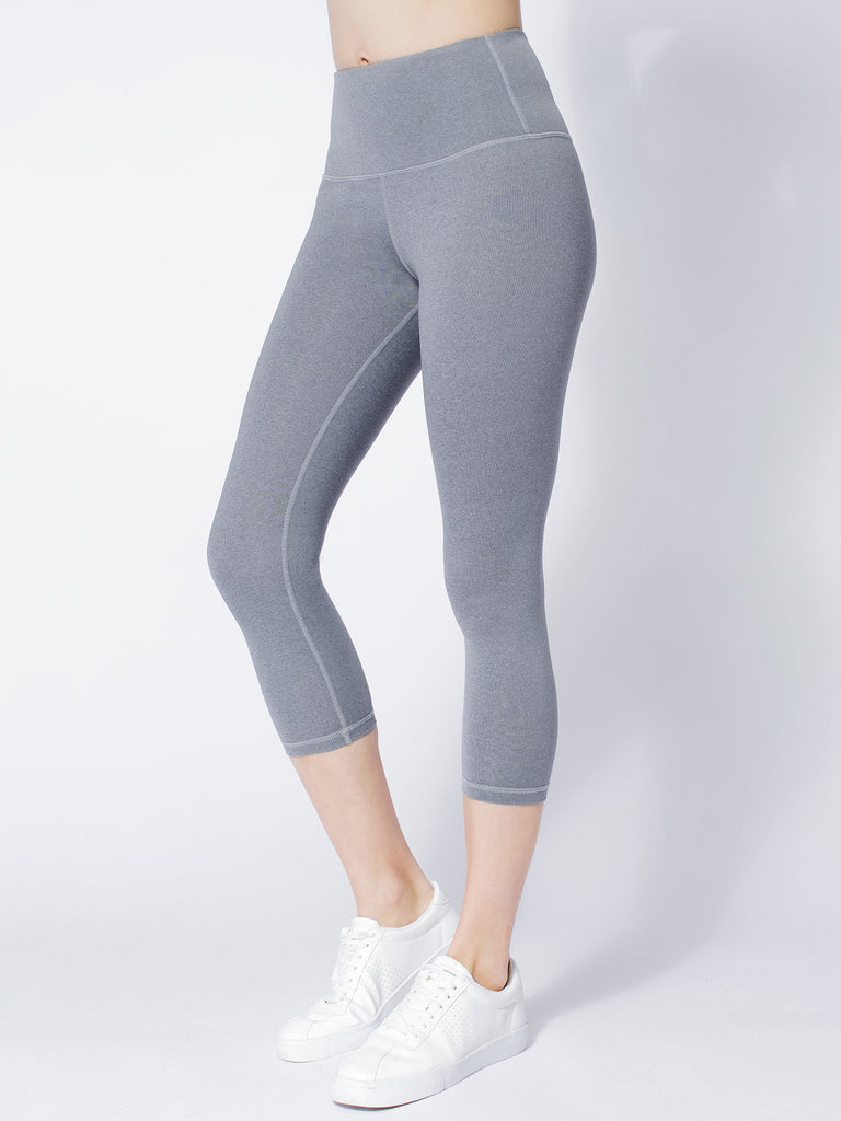 HIGH WAIST 50/20 CROPS, LIGHT HEATHER GREY
